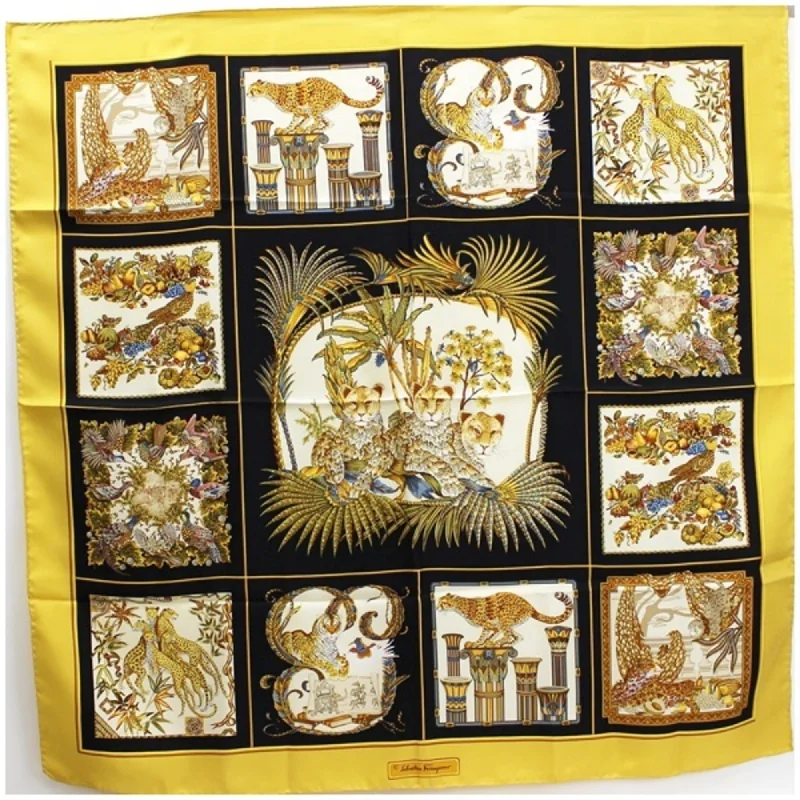 Salvatore Ferragamo  Mustard Silk Scarf (Pre-Owned)