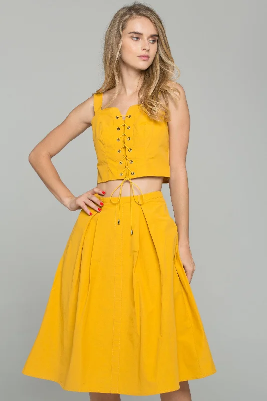 Amber Sweetheart Neckline Corset Top and A-Line Midi Dress