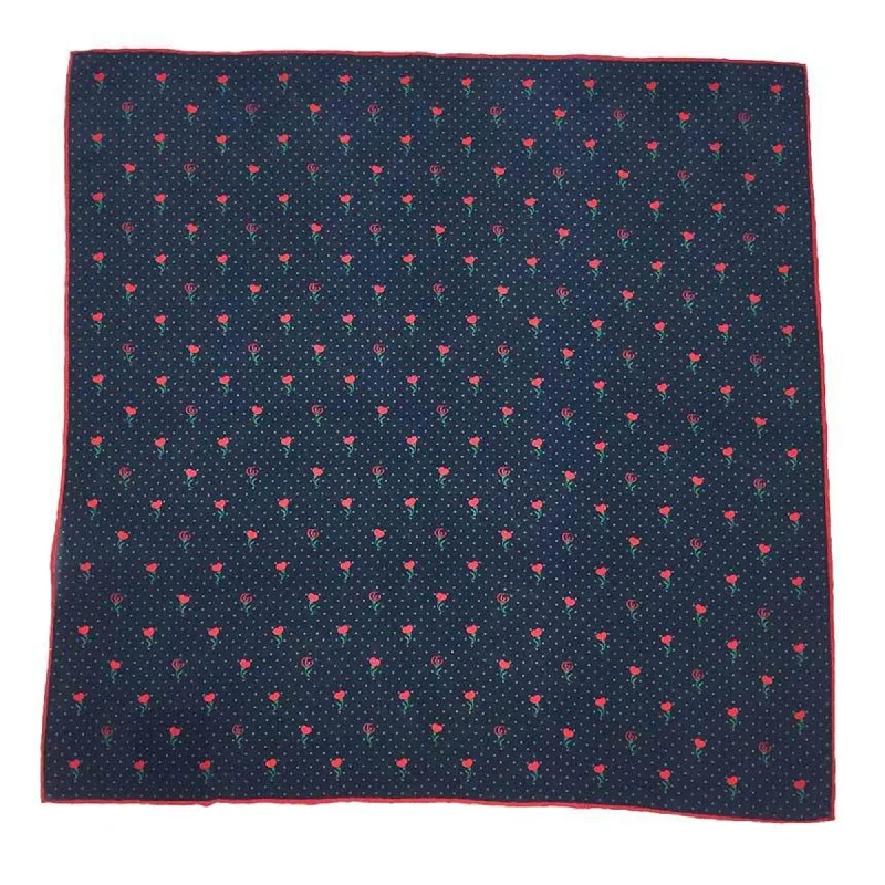 Gucci Navy  Color Silk Scarf (Pre-Owned)