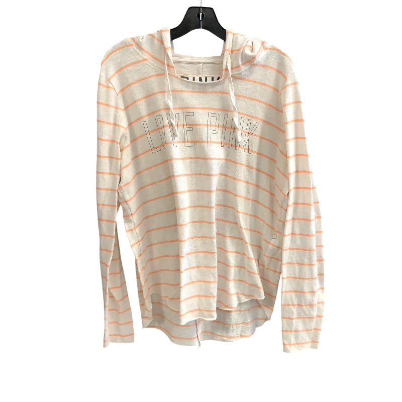 Sweatshirt Hoodie By Pink In Striped Pattern, Size: L