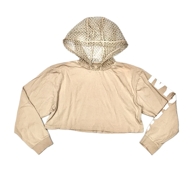 Sweatshirt Hoodie By Ivy Park In Tan, Size: L