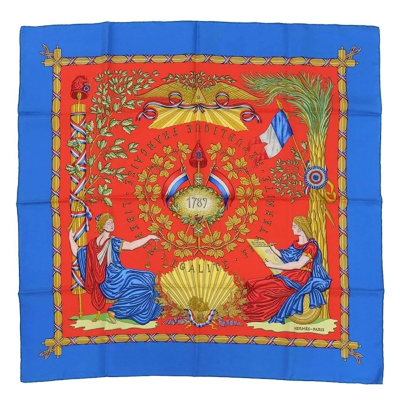 Hermes blue  Color Silk Scarf (Pre-Owned)