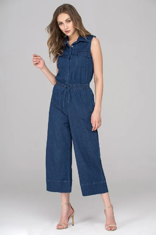 Denim Sleeveless Jumpsuit