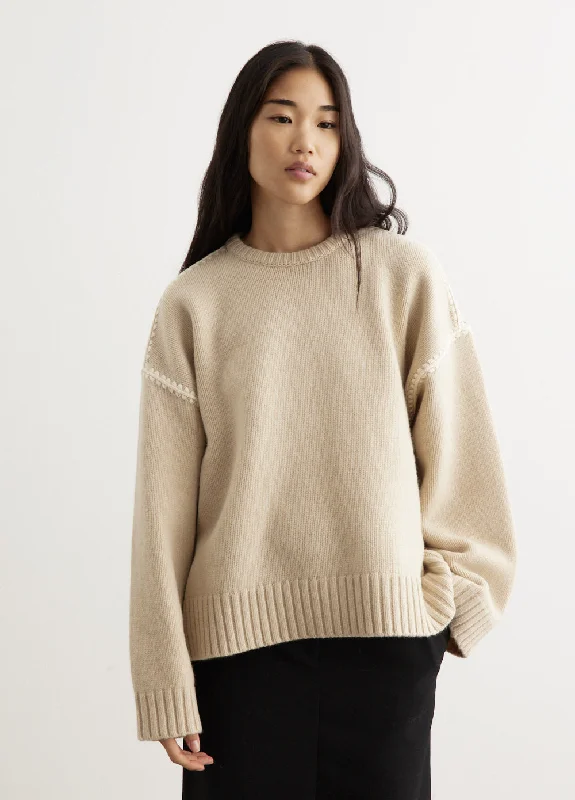 Embroidered Wool Cashmere Knit