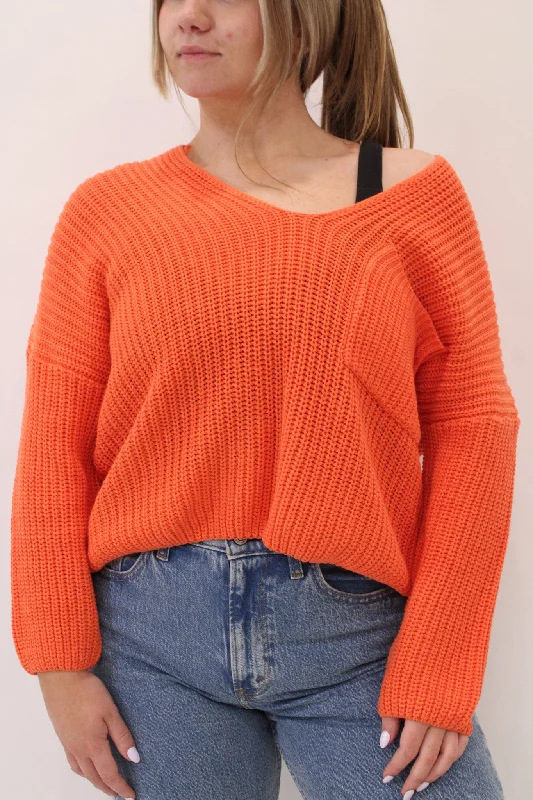 V Neck Cable Knit Sweater