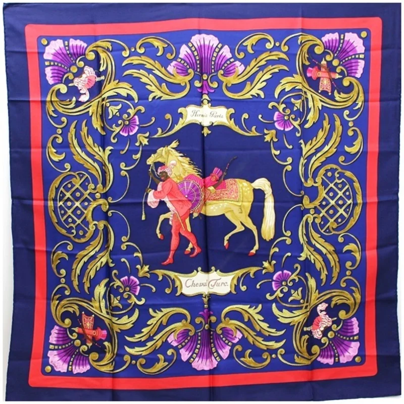 Hermes Navy  Color Silk Scarf (Pre-Owned)