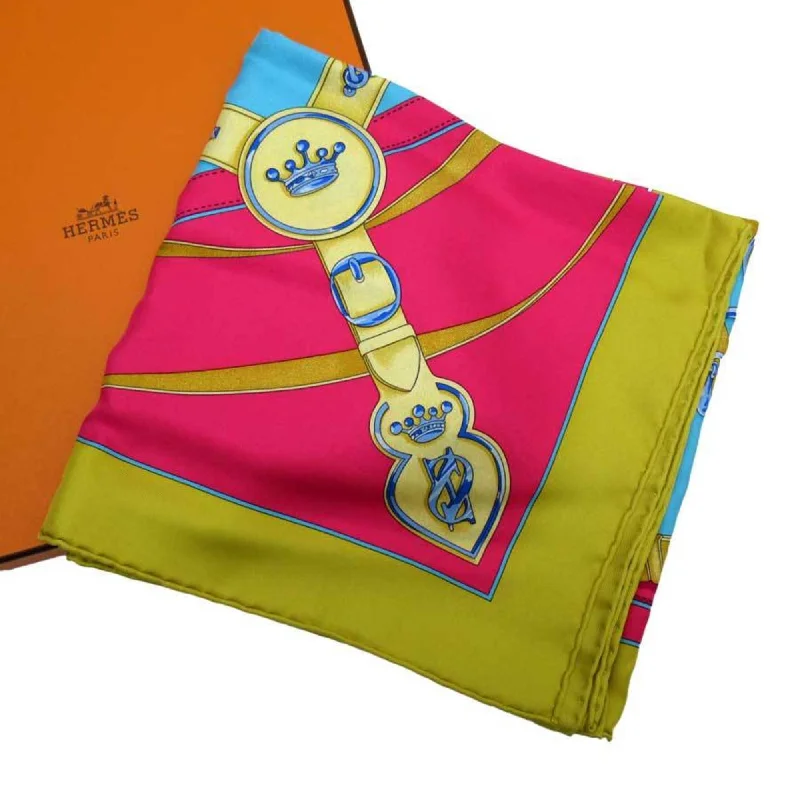 Hermes blue  pink Silk Scarf (Pre-Owned)