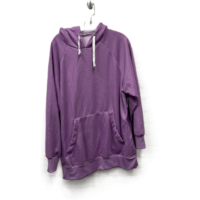 Athletic Sweatshirt Hoodie In Purple, Size: 2x