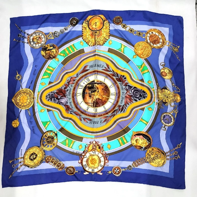 Hermes Anemone blue Silk Scarf (Pre-Owned)