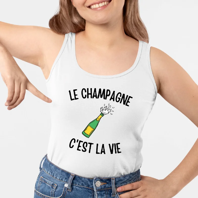 Débardeur Femme Le champagne c'est la vie