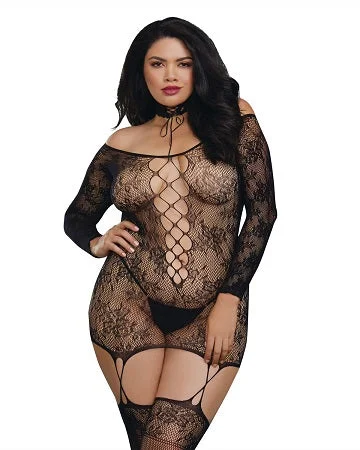 DG 0318X Versatile Garter Dress Bodystocking