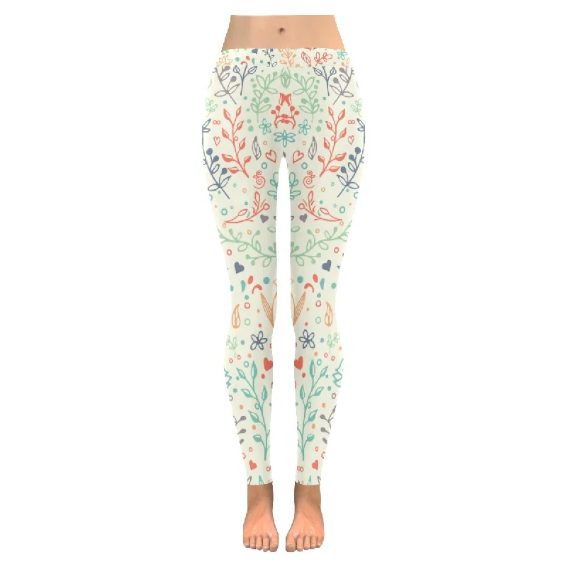 Womens Low Rise floral pattern print on outdoor yoga Leggings plus size:XXS-5XL