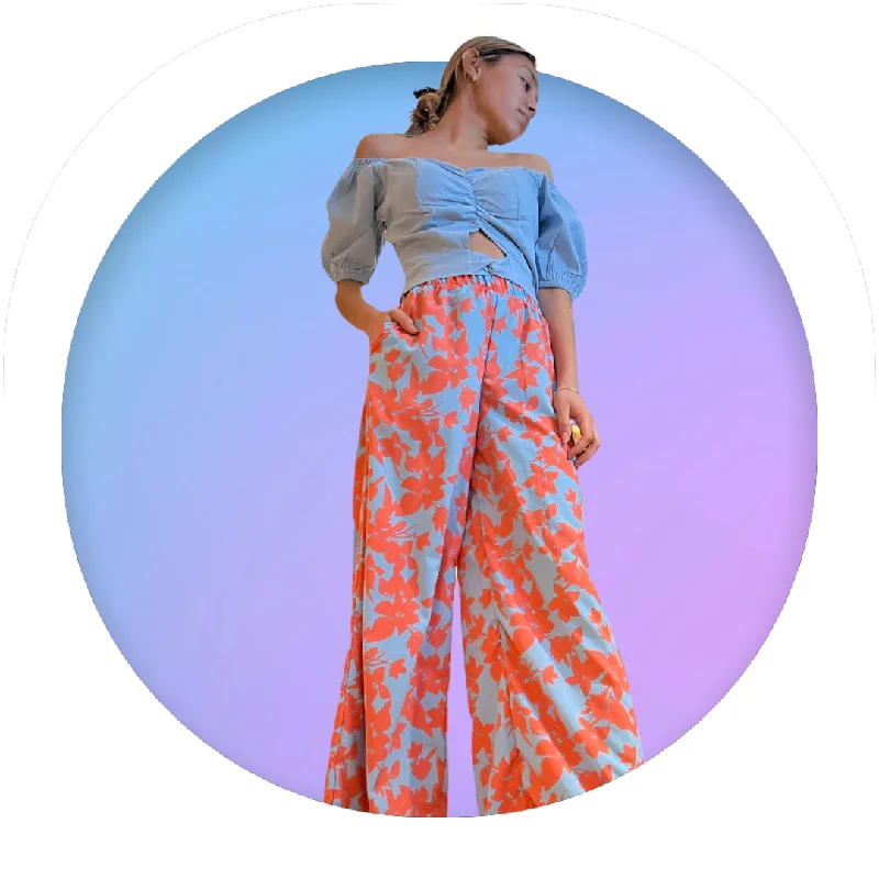 TROPICAL OASIS PRINTED PALAZZO PANT