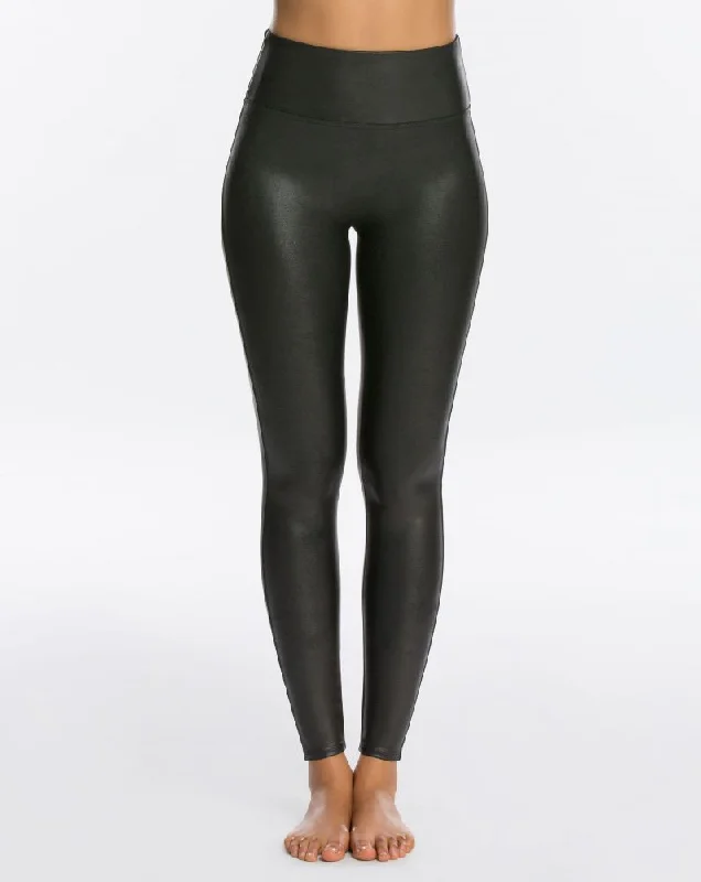 Spanx Faux Leather Legging Strong Tummy Suport  2437