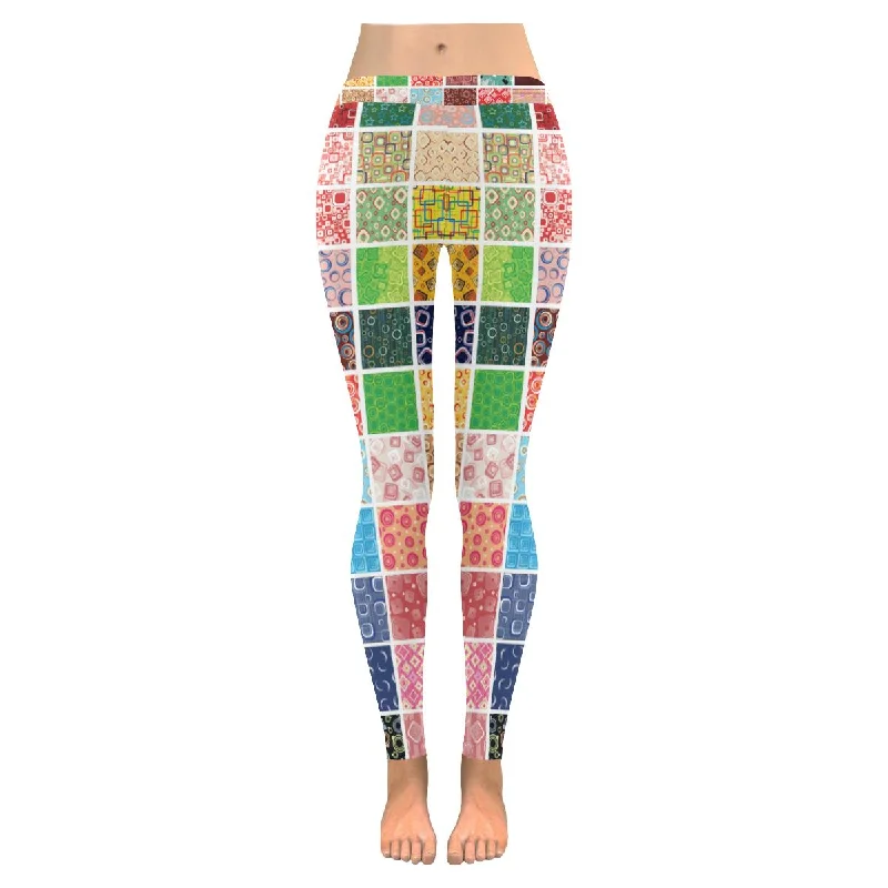 Colourful lattice sent print on womens yoga outdoor Leggings plus size:XXS-5XL