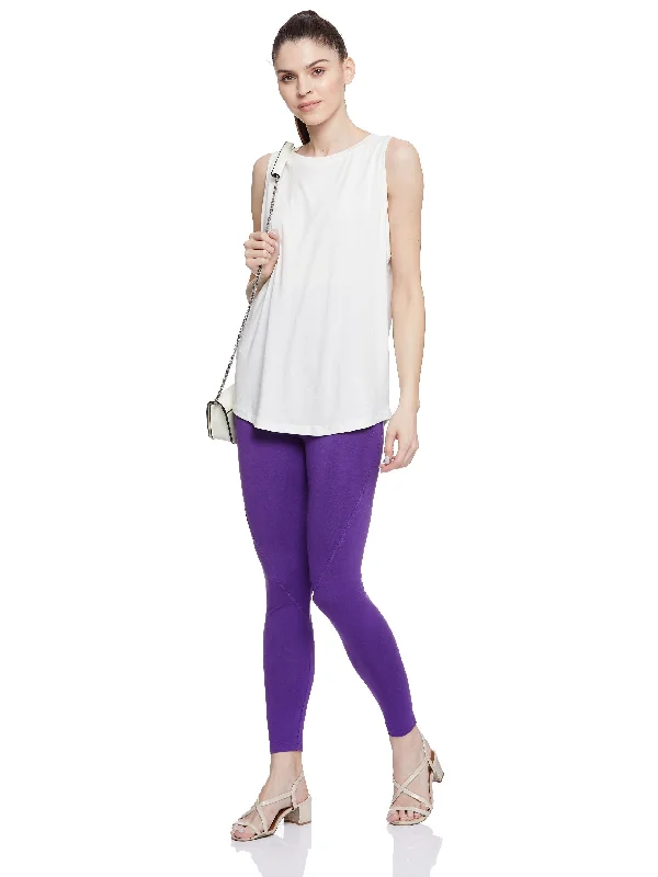 FULL LENGTH LEGGING WITH GATHERED WAIST (Purple)