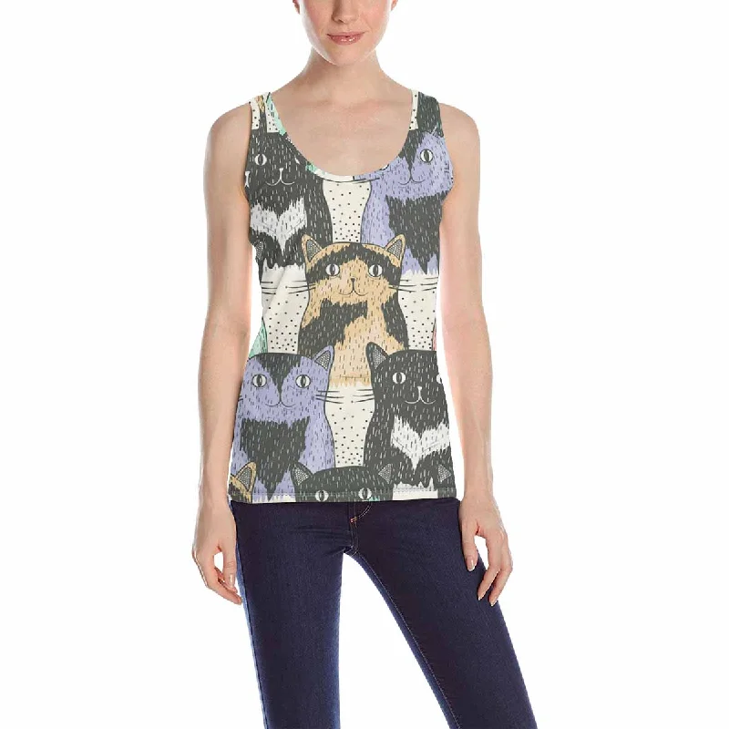 Womens Tank Tops print with graphic cute cats