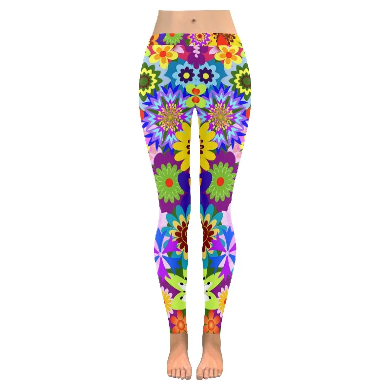 Zenzzle Abstract floral low rise womens outdoor Yoga Legging size XXS-5XL