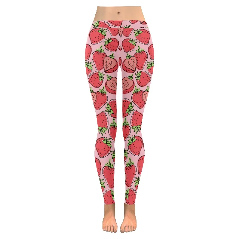 Zenzzle Strawberries graphic low rise womens plus size legging XXS-5XL