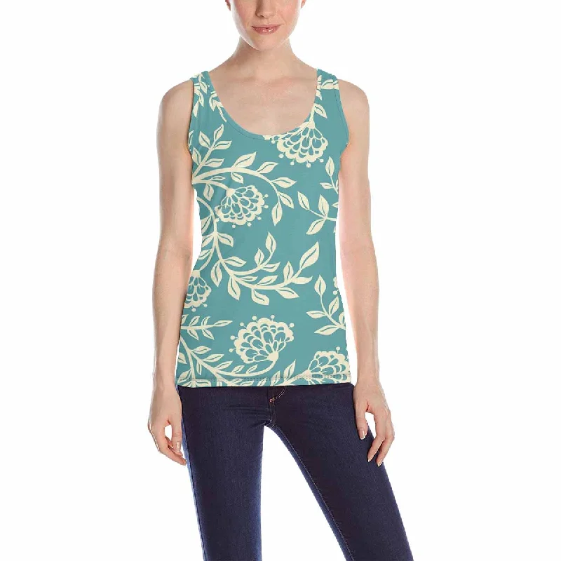 Womens Tank Tops print with graphic leaves