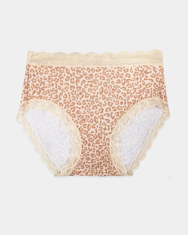 High Rise Brief - Neutral Leopard Sand