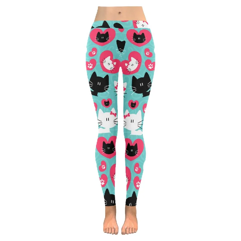 Zenzzle Romantic cute couple of cats print ladies outdoor leggings(XXS-5XL)