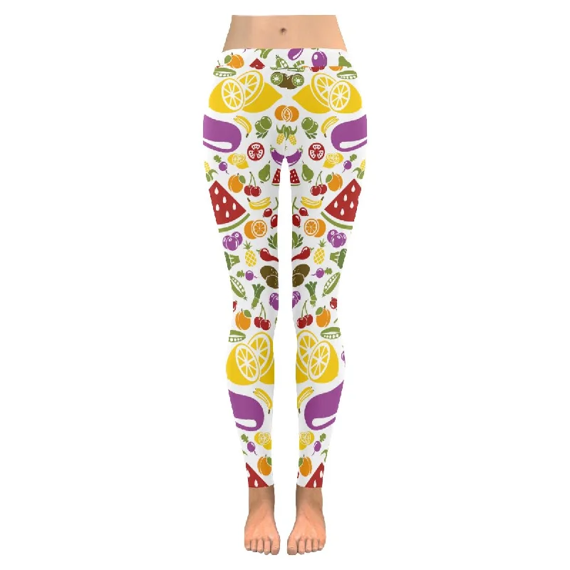 Zenzzle Fruits vegetable low rise womens outdoor plus size Leggings XXS-5XL