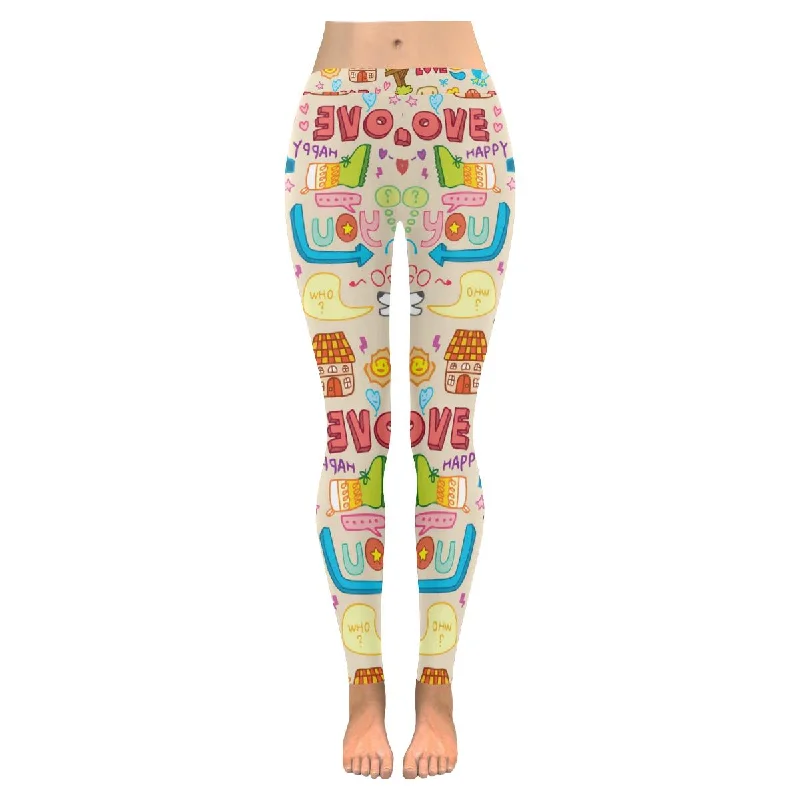 Zenzzle cute cartoon print on women outdoor Leggings plus size:XXS-5XL