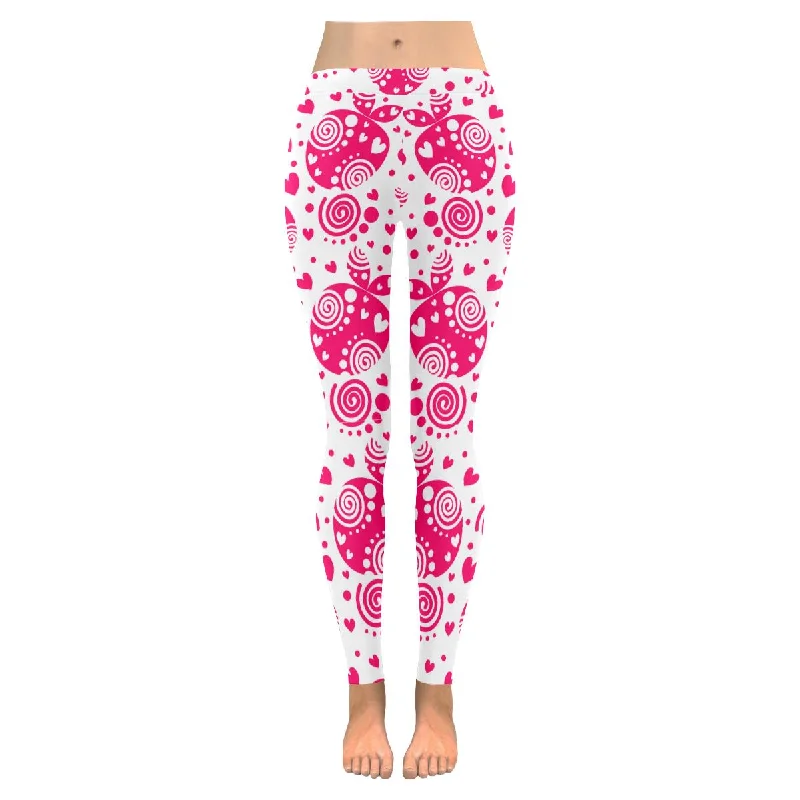 Zenzzle pink floral print on womens Low Rise yoga plus size Leggings XXS-5XL