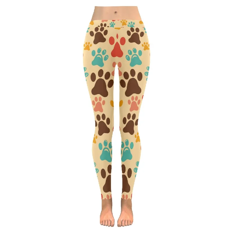 Zenzzle animal paws print on ladies Low Rise outdoor Leggings size:XXS-5XL