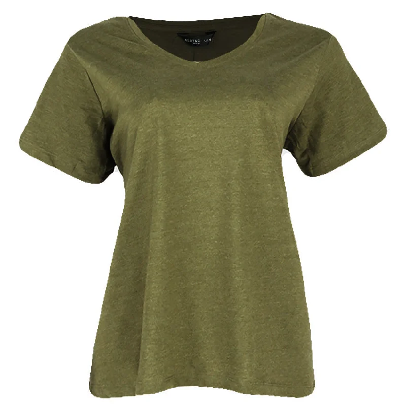 REDTAG Women's Pale Green Casual T-Shirts