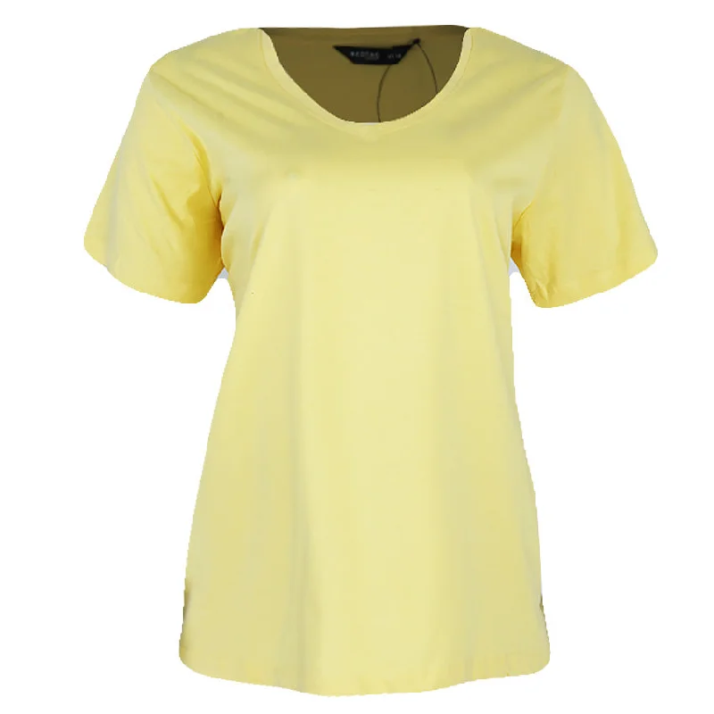 REDTAG Women's Pale Yellow Casual T-Shirts