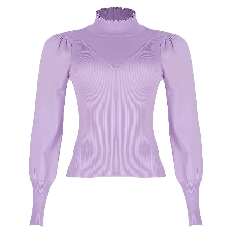 REDTAG Women's Lilac Formal Jersey Tops