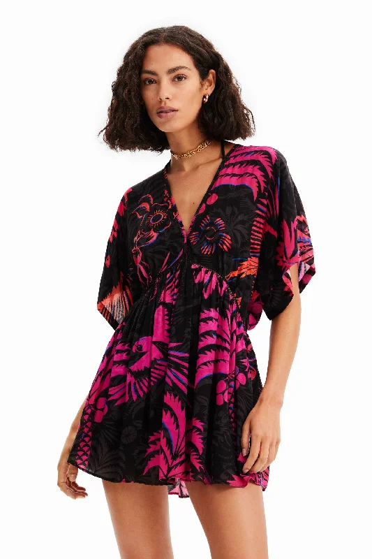 Desigual Cover-Ups Vestido Túnica Tropical