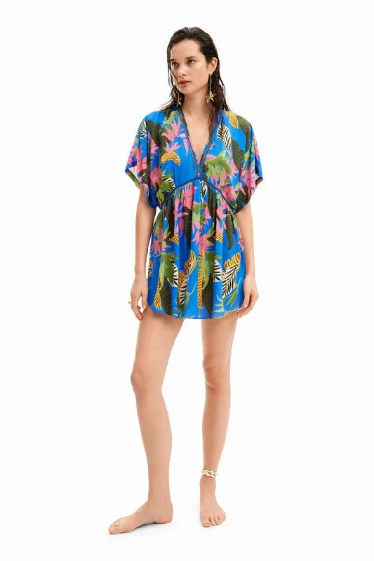 Desigual Cover-Ups Estampado Tropical De Hojas