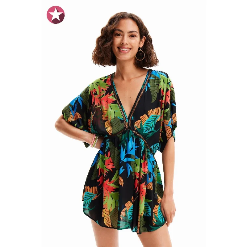 Desigual Cover-Ups Estampado Tropical De Hojas