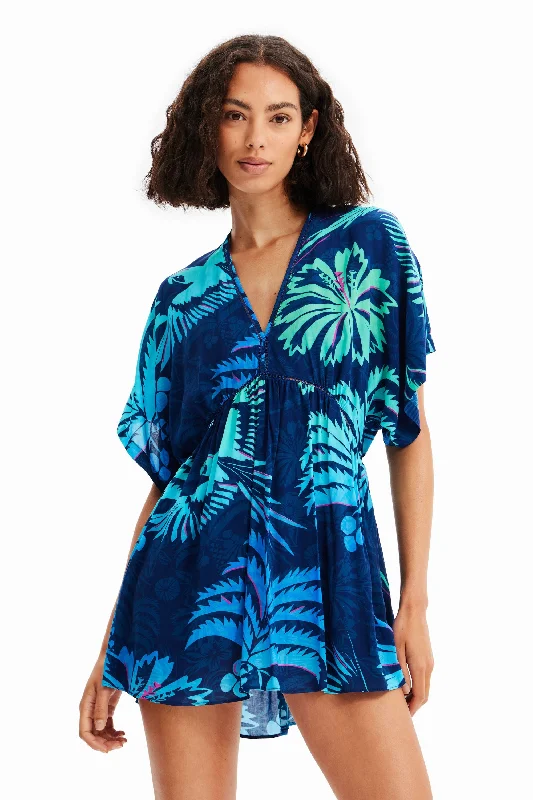 Desigual Cover-Ups Vestido Túnica Tropical