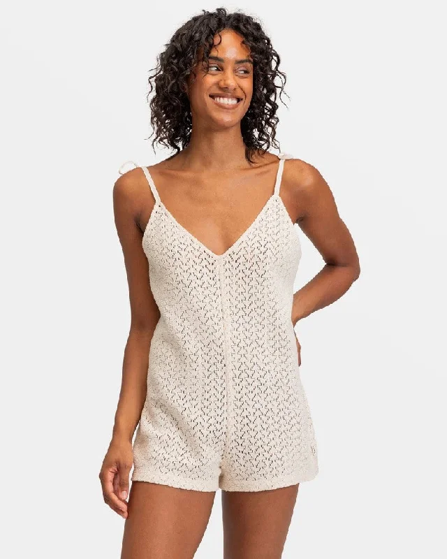 Roxy Cover-Ups Crochet Beach Romper