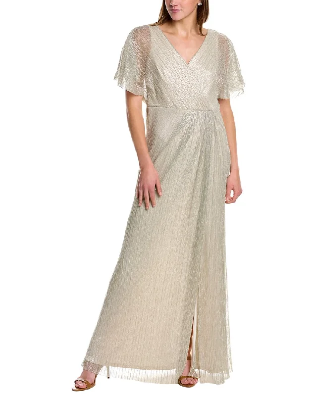 Adrianna Papell Crinkled Mesh Gown