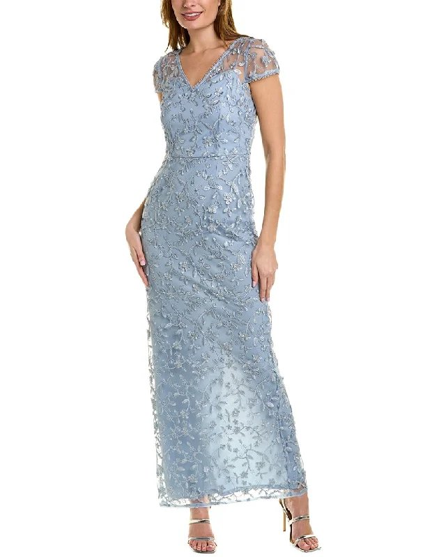 Adrianna Papell Embroidered Gown