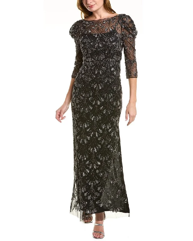 Aidan Mattox Beaded Column Gown