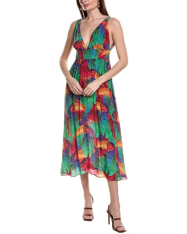 FARM Rio Painted Toucans Midi Dress