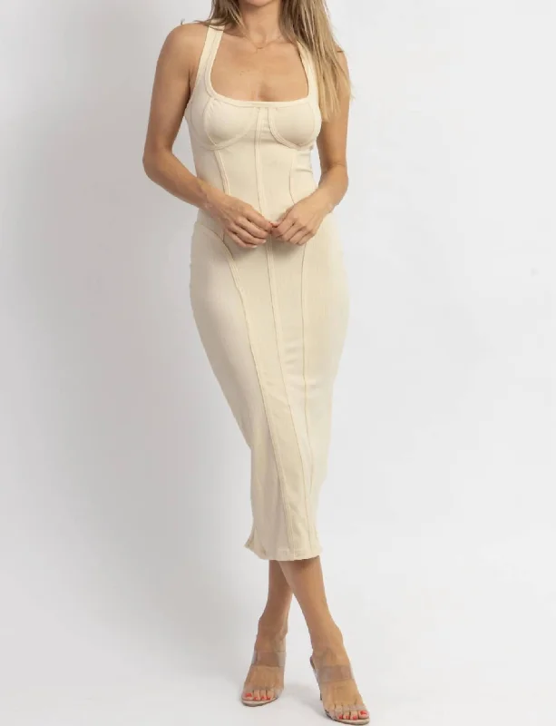 Felicity Midi Dress In Cream