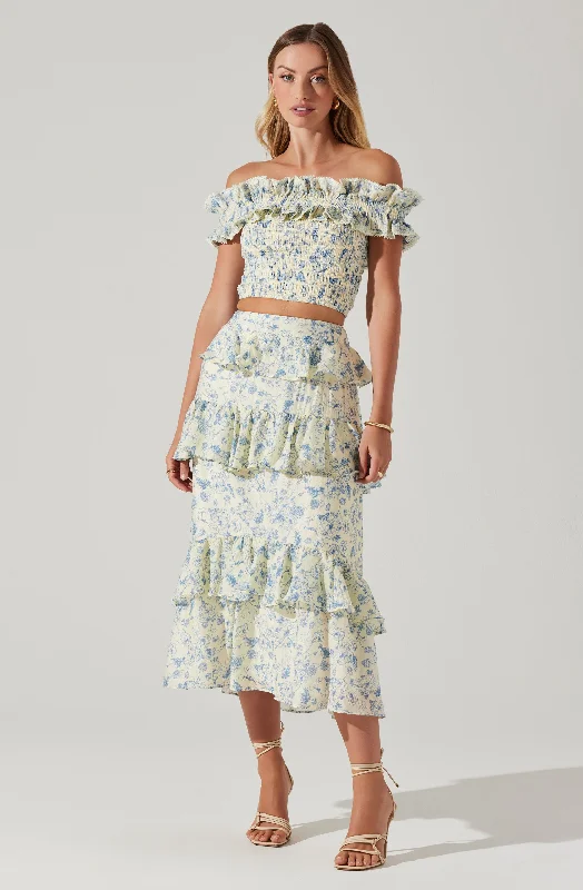 Foufette Floral Tiered Skirt