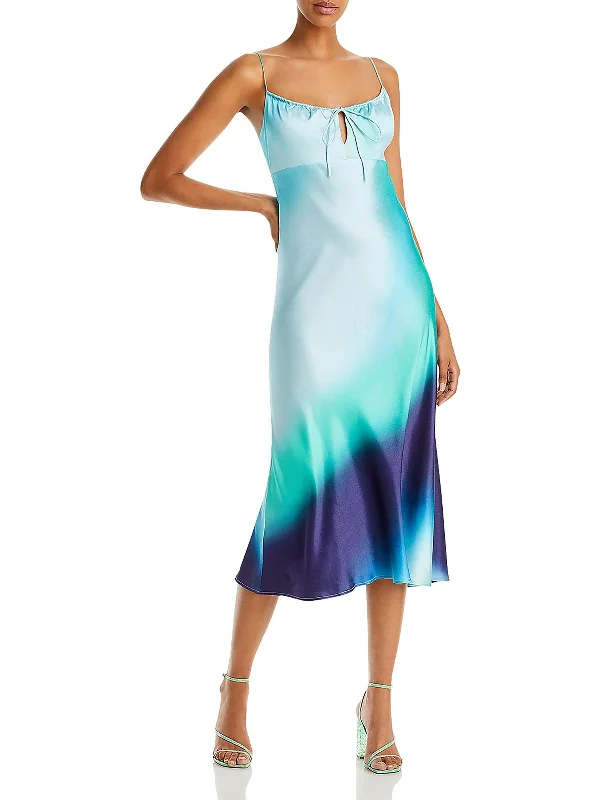 Laramie Womens Keyhole Ombre Midi Dress