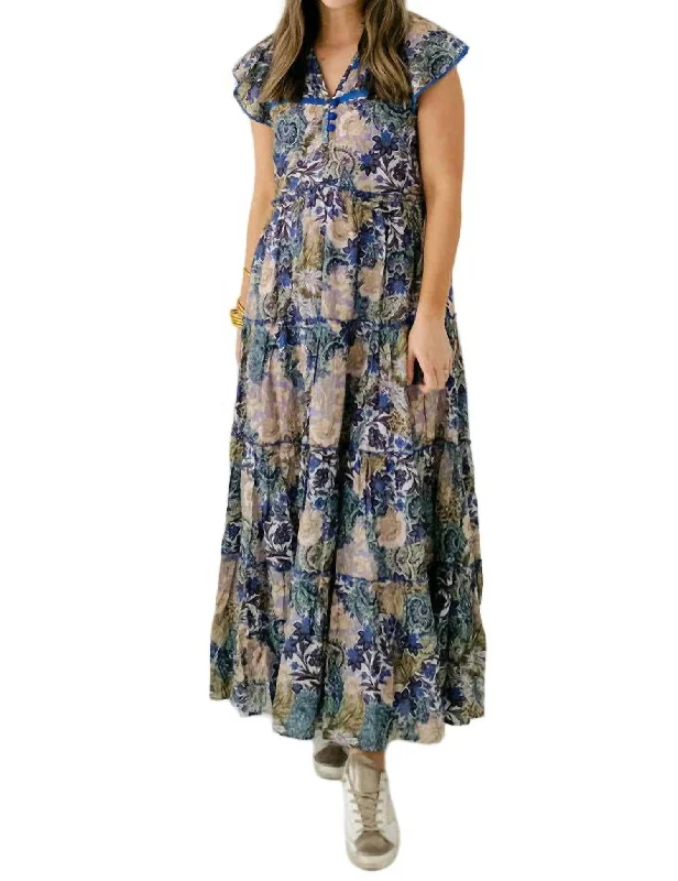 Louisa Midi Dress In Garden Party