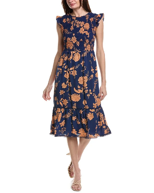 Nanette Nanette Lepore Printed Crepe Chiffon Midi Dress