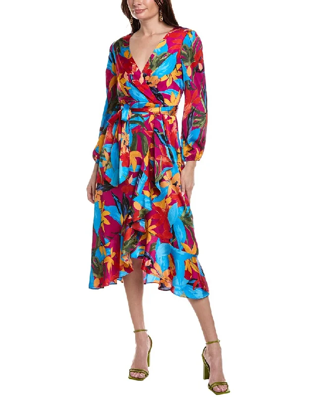 Tahari ASL Ruffled Midi Dress