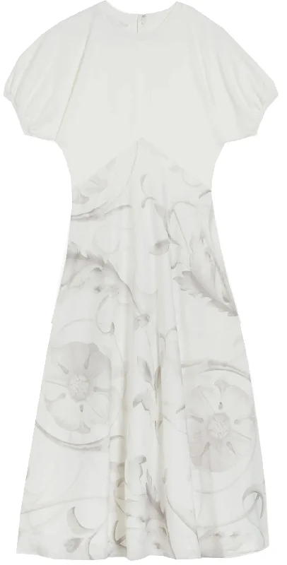 Ted Baker Women Magylee-Ponte Bodice With Satin Slip Skirt Dress Ivory