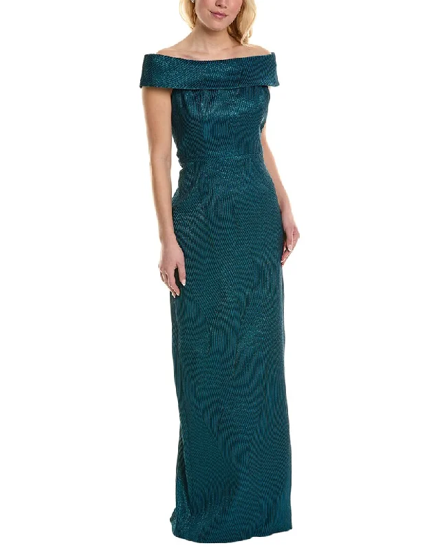 Teri Jon by Rickie Freeman Off-The-Shoulder Gown